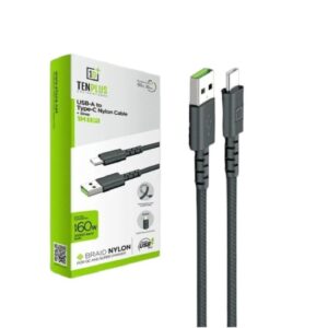سلك شاحن USB-C تايب سي قماش بسرعة 60 واط ضمان 24 شهر